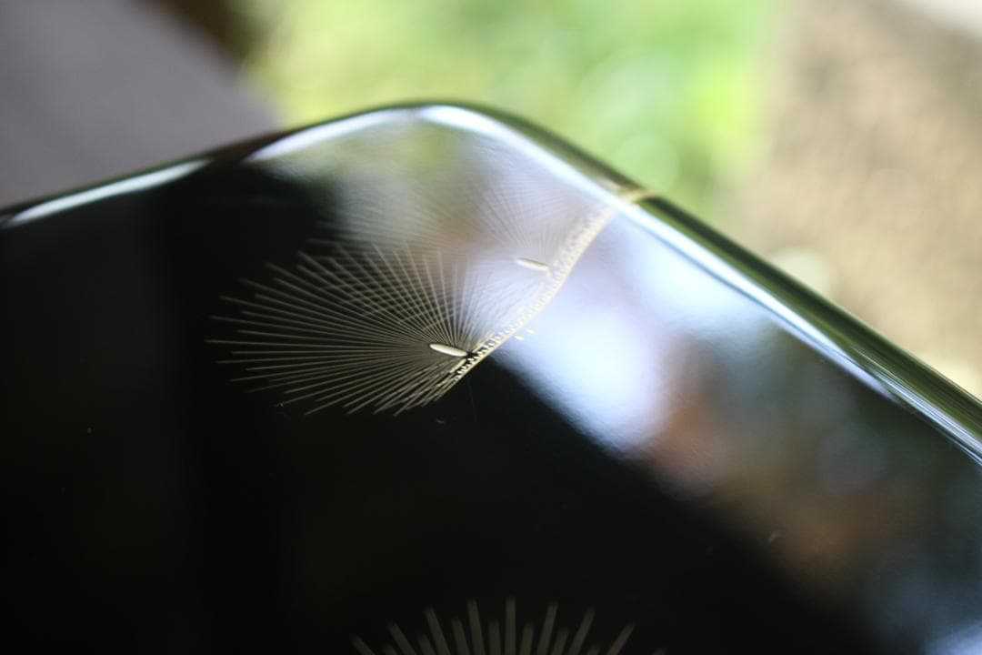 デッドストック！端正な内朱黒漆に極上松沈金の映える三段重（（検重箱お重