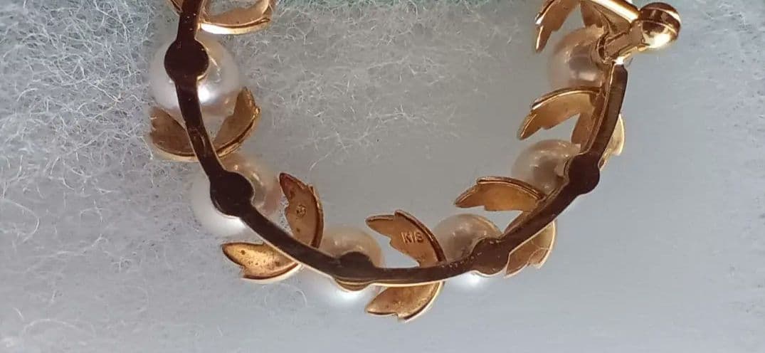 い*な様 ミキモト　K18　月桂樹　パール　ブローチ　真珠　金　卒園式　入学式