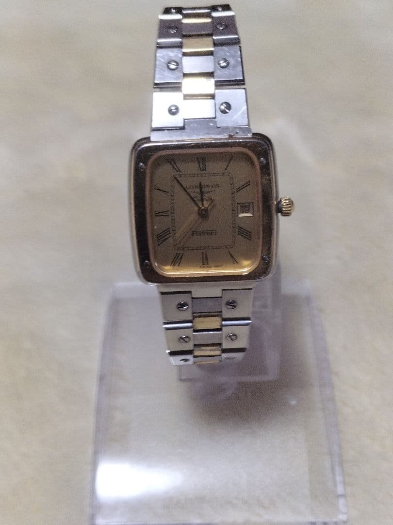 (ジャンク品)クォーツ腕時計 ゴールドシルバー コンビネーション