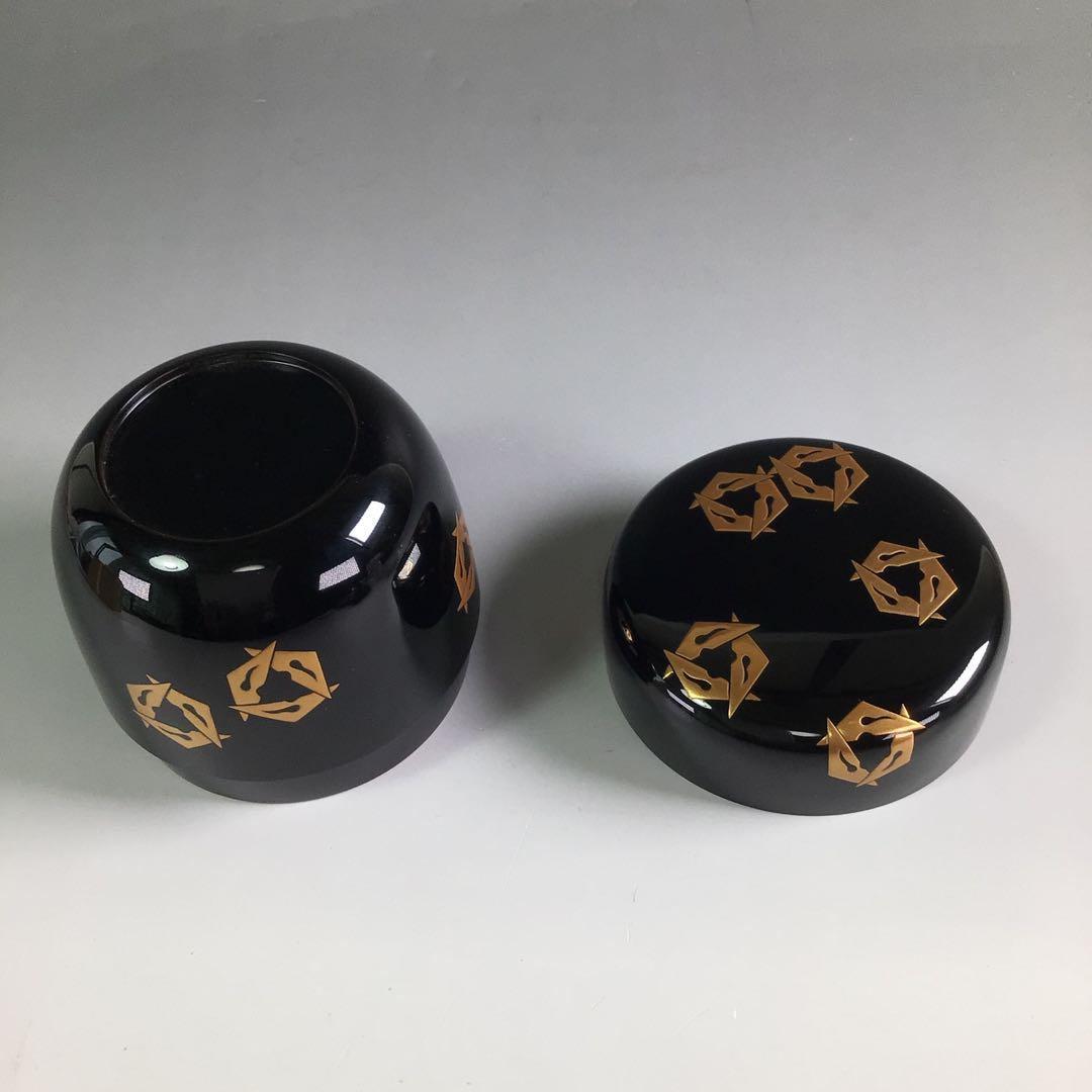 Ｒ６３０　棗　『漆匠　関口輔聖作』『鱗鶴蒔絵』『大棗』　共箱　茶道具