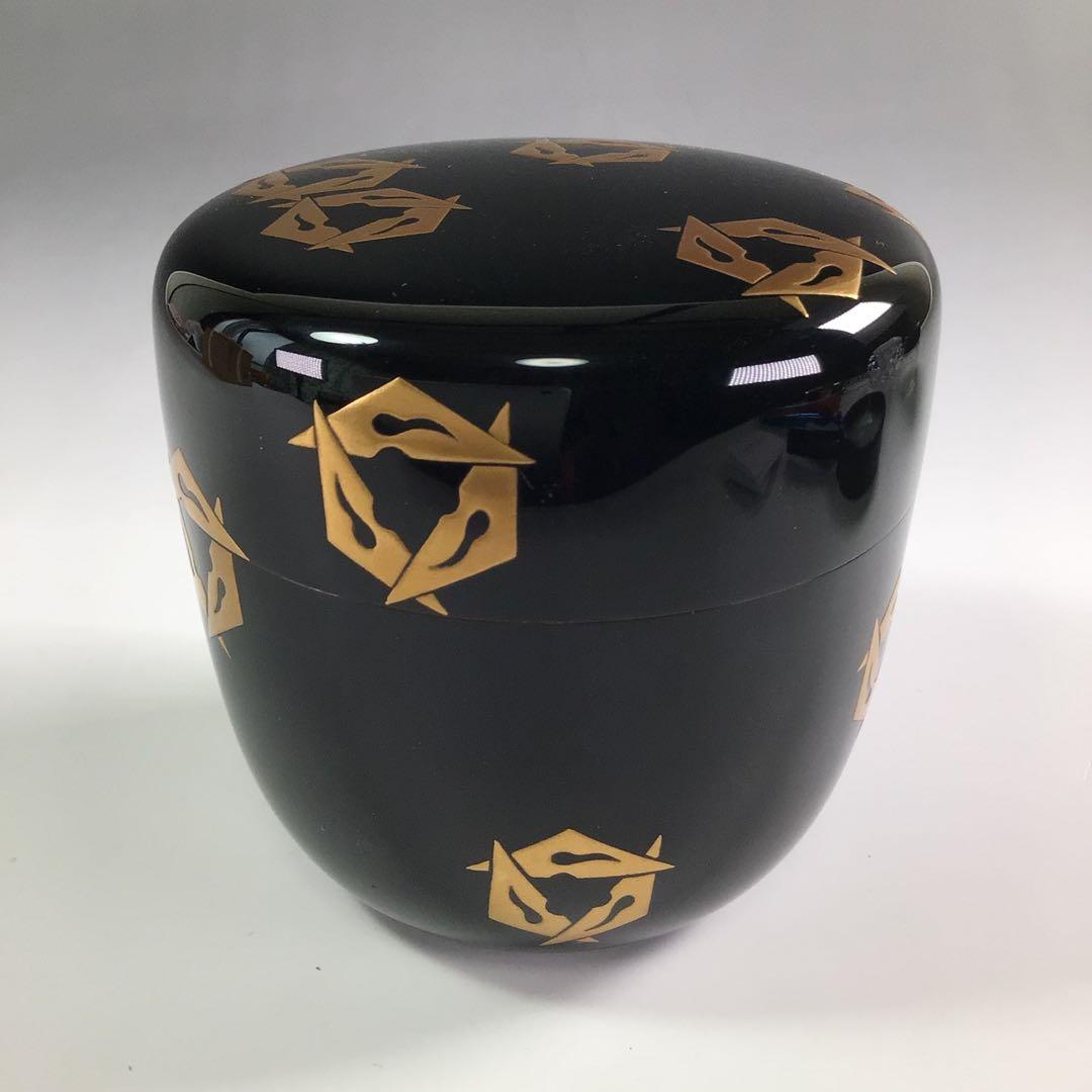 Ｒ６３０　棗　『漆匠　関口輔聖作』『鱗鶴蒔絵』『大棗』　共箱　茶道具