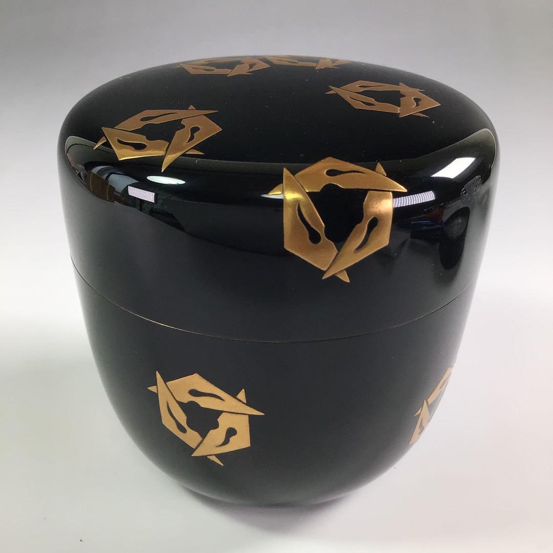 Ｒ６３０　棗　『漆匠　関口輔聖作』『鱗鶴蒔絵』『大棗』　共箱　茶道具