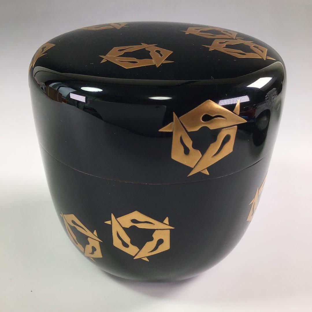 Ｒ６３０　棗　『漆匠　関口輔聖作』『鱗鶴蒔絵』『大棗』　共箱　茶道具