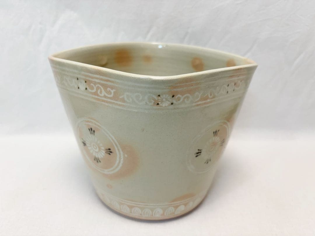 未使用 茶道具 福森博作 阿漕窯 狂言袴菱水指 陶印 共箱