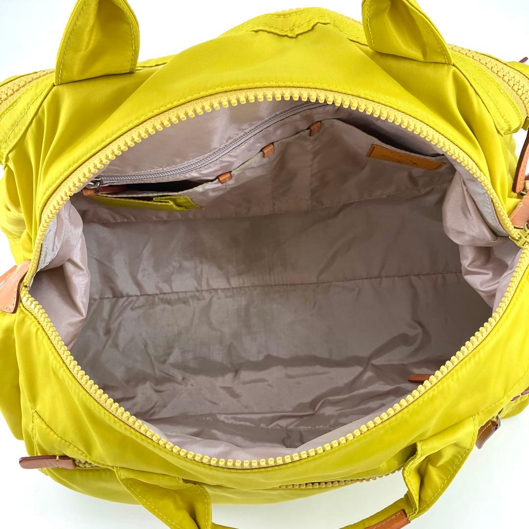 ラナイトランジット 2way ボストンバッグ ハンド 収納多数 大容量 イエロー