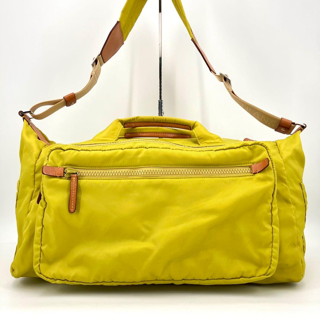 ラナイトランジット 2way ボストンバッグ ハンド 収納多数 大容量 イエロー