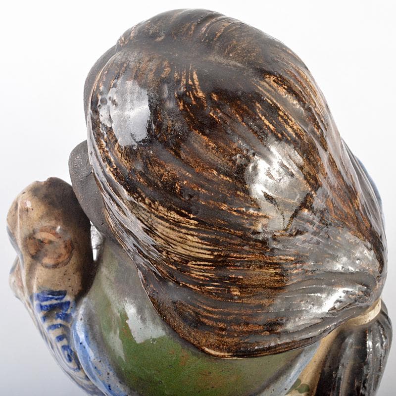 青木木米 　色絵　お多福　人物像　置物　G　R5224