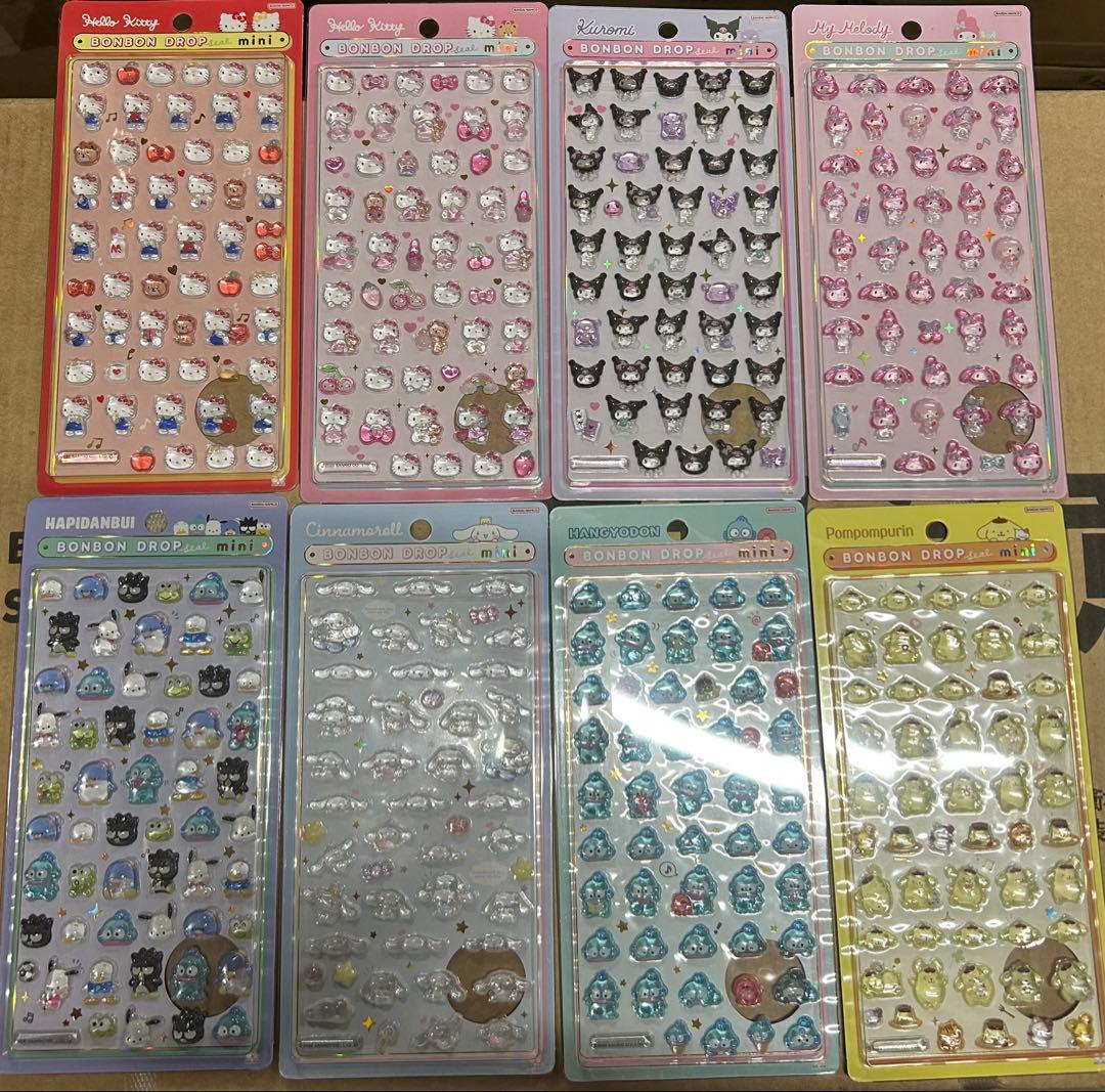 新作正規品　サンリオボンボンドロップシール 8枚セット
