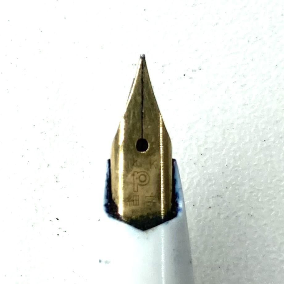 プラチナ Platinum 万年筆 ビンテージ 昭和レトロ ホワイト 14K
