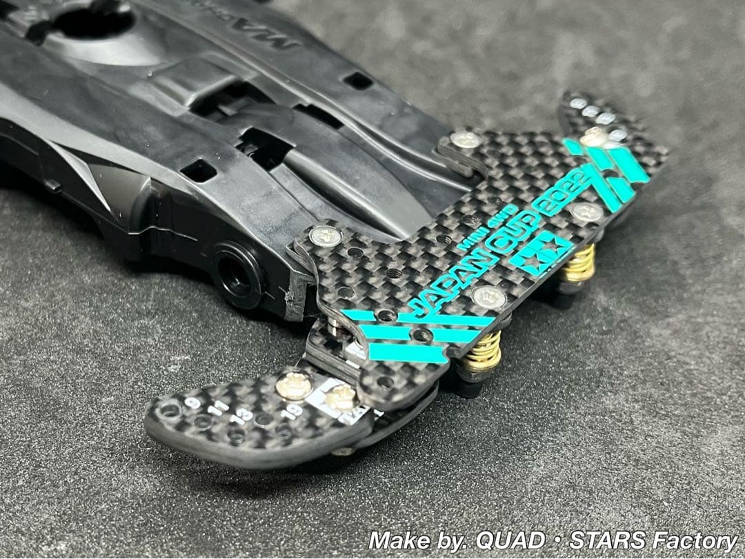 【ミニ四駆・MA用】2軸ATピボットバンパー＋段下げ3mm厚加工　フルカーボン