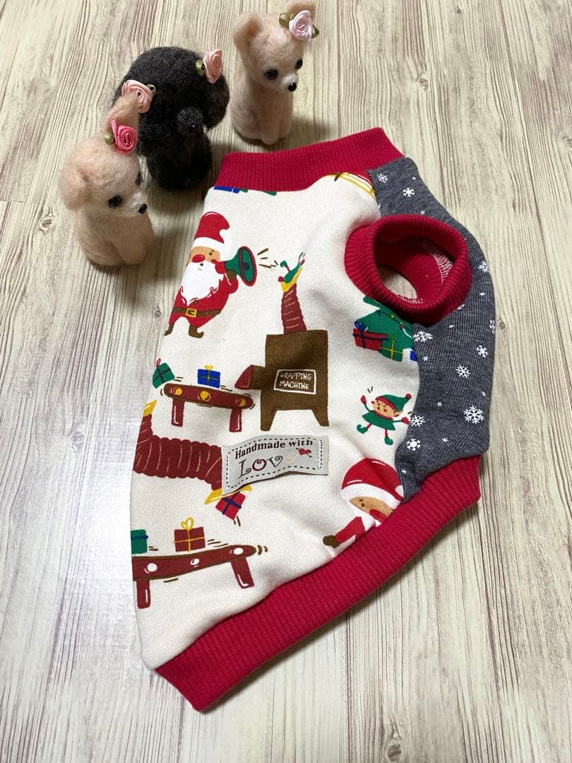 犬服  タンクトップ(Ｓ)  ꒡̈⃝Lily꒡̈⃝ハンドメイド  Xmas