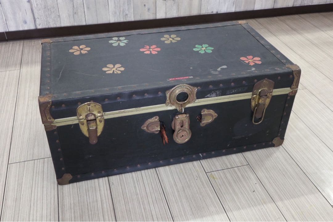 アメリカン　ヴィンテージ　家具　収納ボックス　トランク　アンティーク　花柄