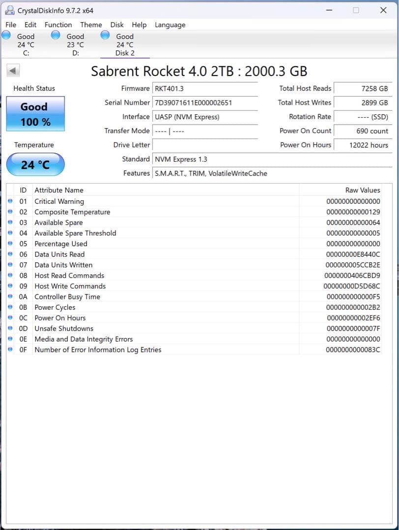 SABRENT Rocket 2TB NVME SSD最大5500MB/秒