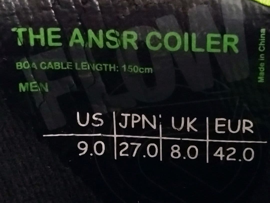 FLOW THE ANSR COILER 27cm Boaダイヤル スノボブーツ