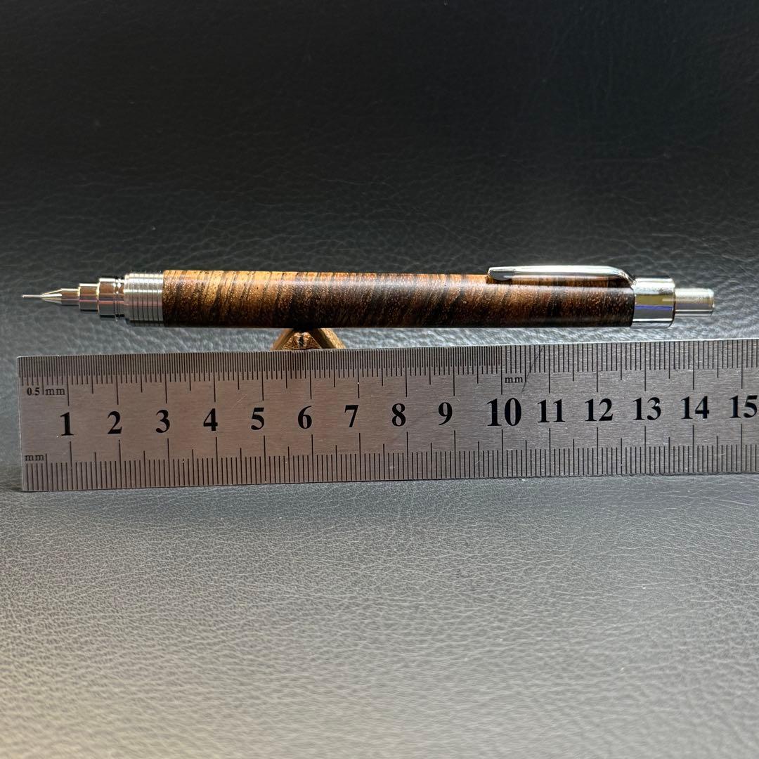 210ゼブラウッド横目スタビ　木製シャーペン　超低重心(溝付き) ステンレス