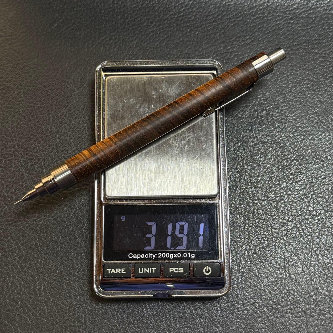 210ゼブラウッド横目スタビ　木製シャーペン　超低重心(溝付き) ステンレス