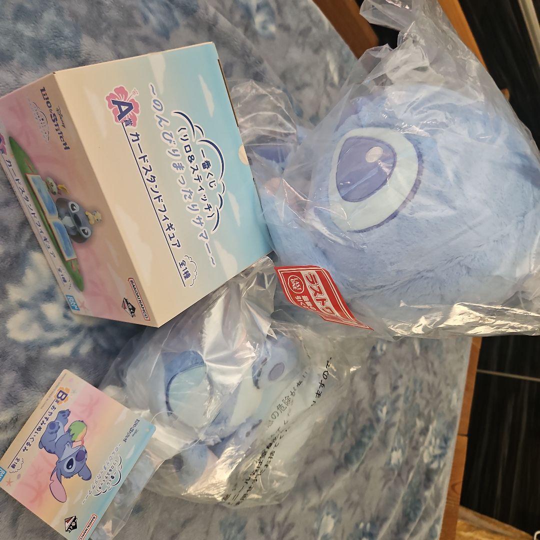 リロ&スティッチビッグぬいぐるみ　カードスタンドフィギュア