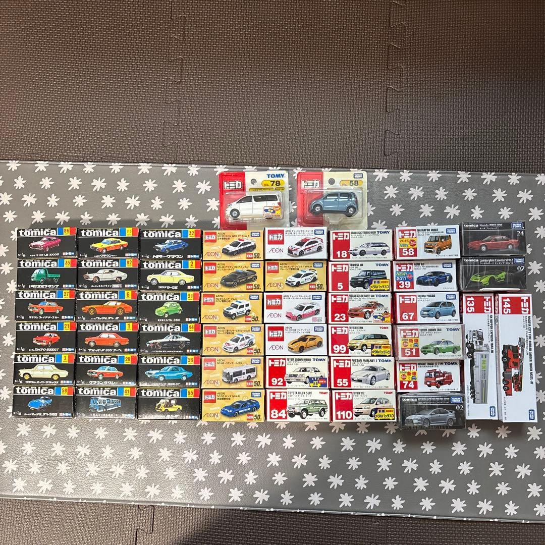 AEON限定モデル、黒箱復刻フルセット18個2000年代トミカなど全48個セット