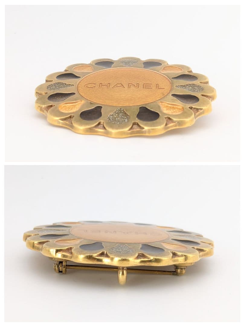 希少 シャネル CHANEL 2way フラワー グリポワ ブローチ トップ