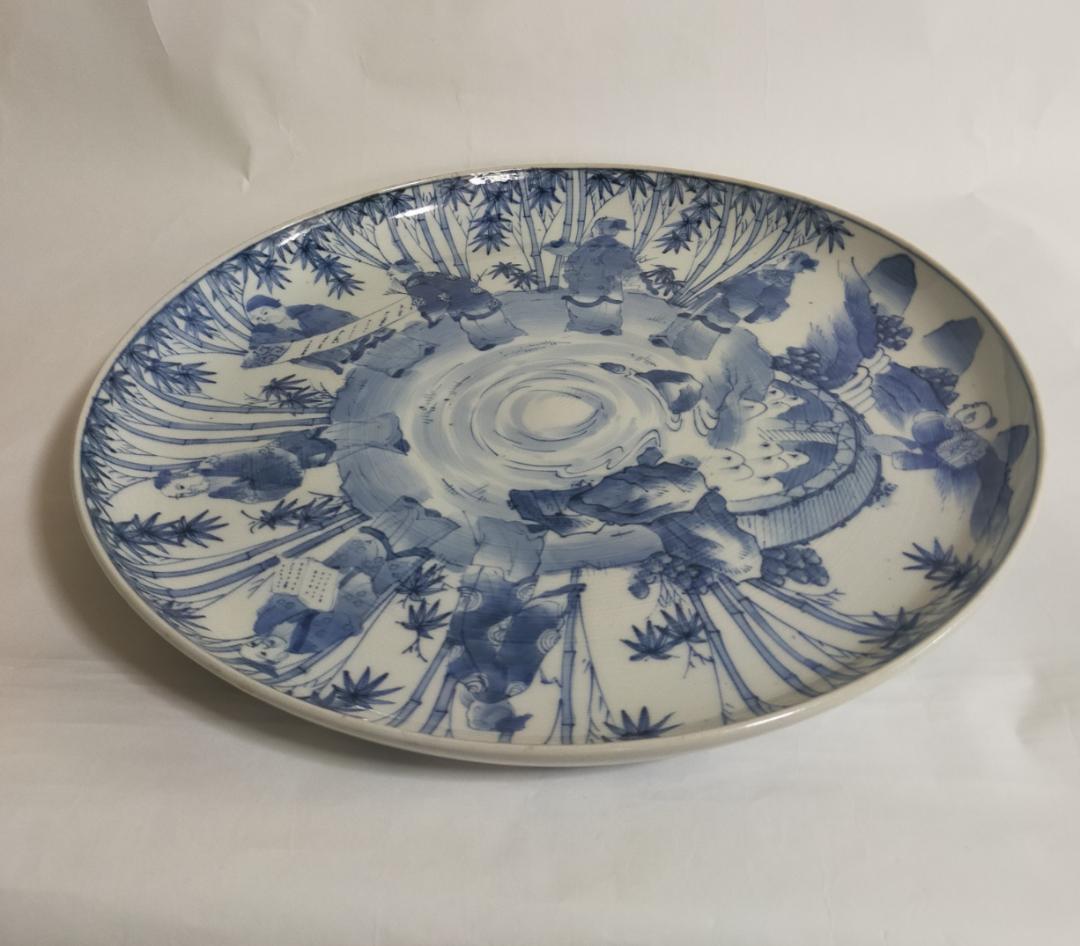 古伊万里染付竹林七賢人大皿