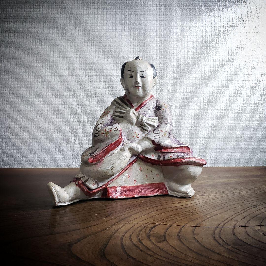 郷土玩具　大型花巻人形　民藝　土人形　江戸末期　明治　歌舞伎物　珍品