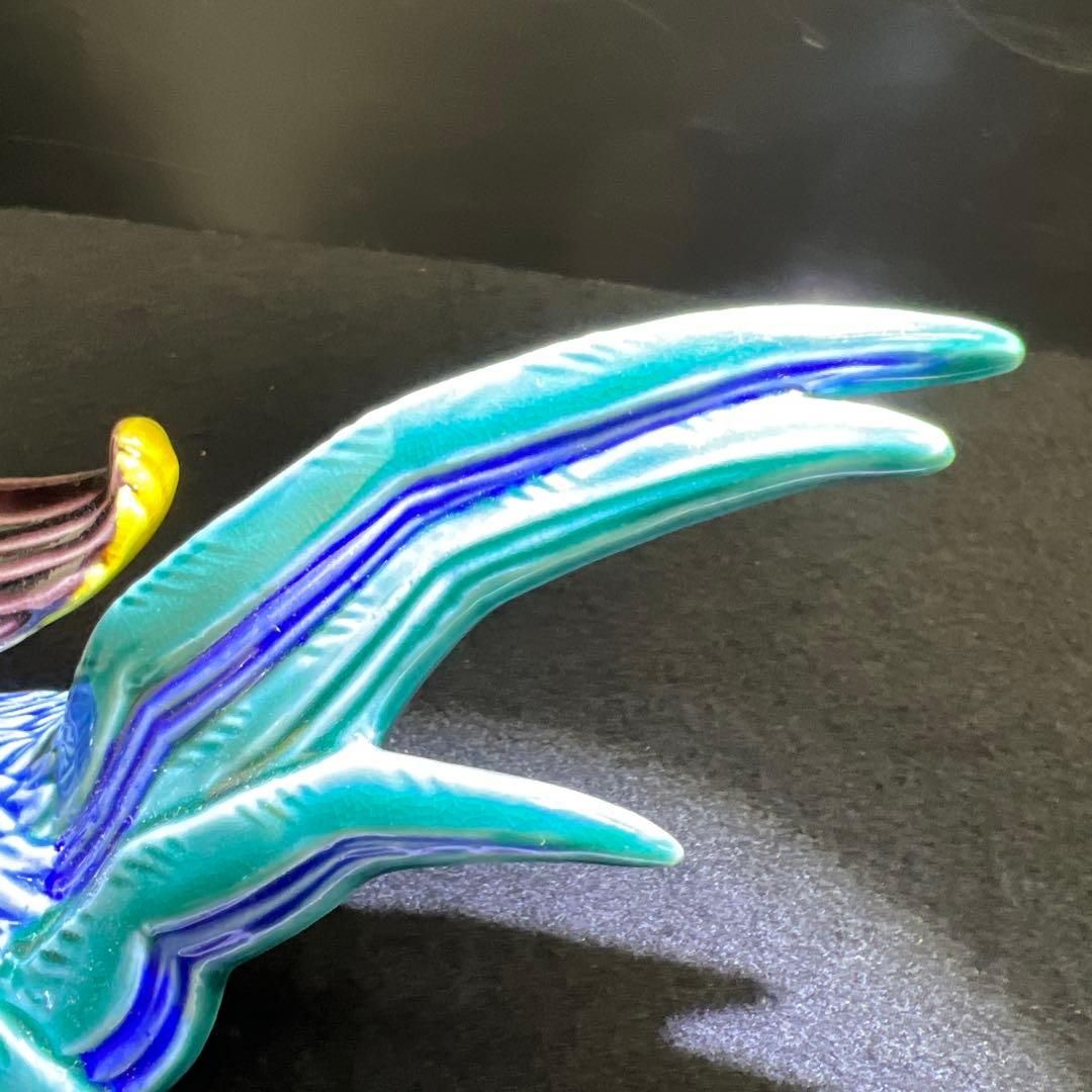 九谷弘之作　色釉瑞鳥香炉　共箱　横幅約21㎝　東Y7-1203☆2F