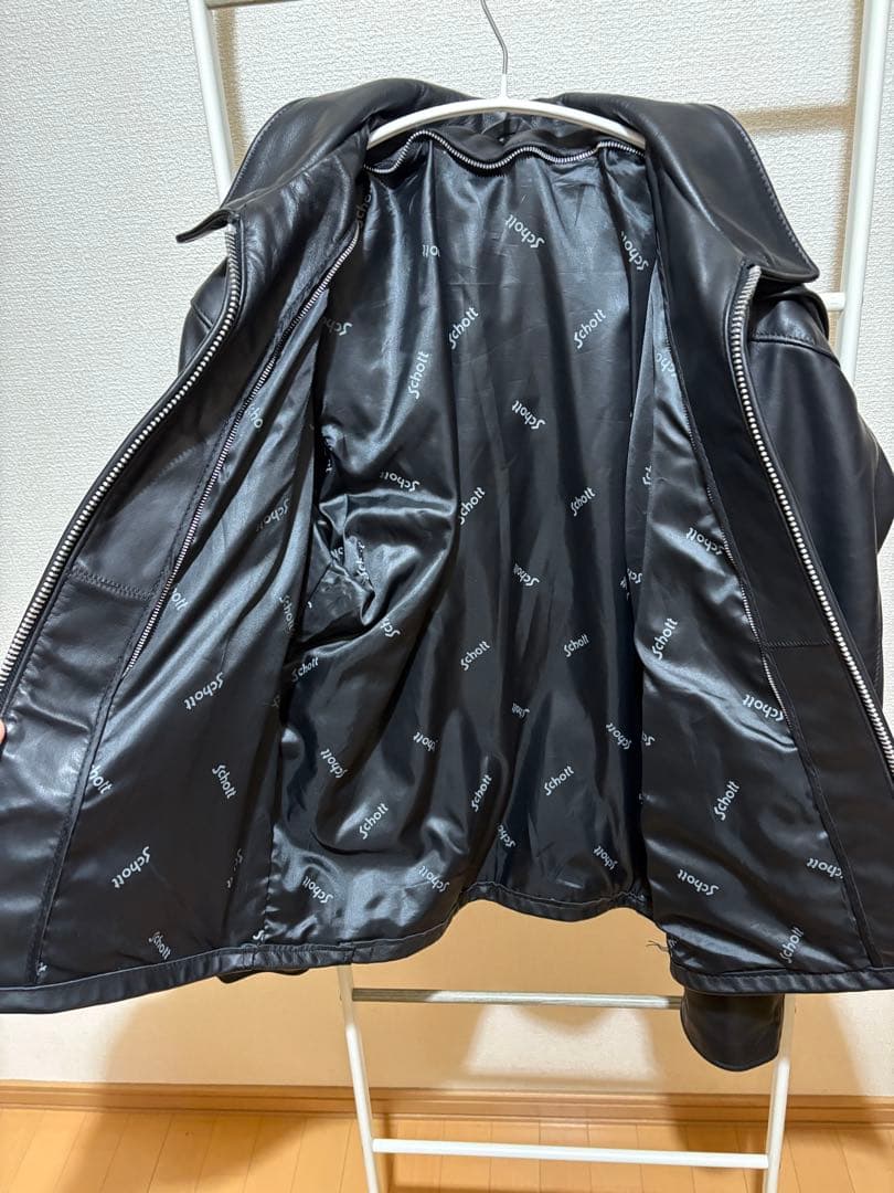 Schott ショット　652 ライダース　シングル　襟付き　ブラック　40