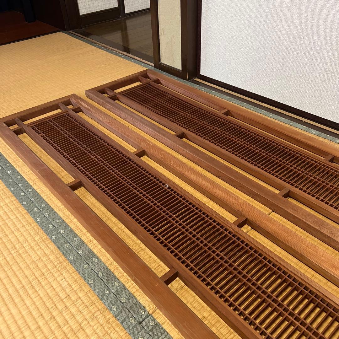 組子細工　木製欄間　建具 らんま 明り取り古民家 オブジェ レトロ 2枚　④