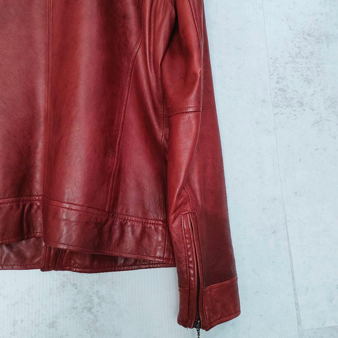 glamb　羊革　レザージャケット　シングル　 赤　メンズ