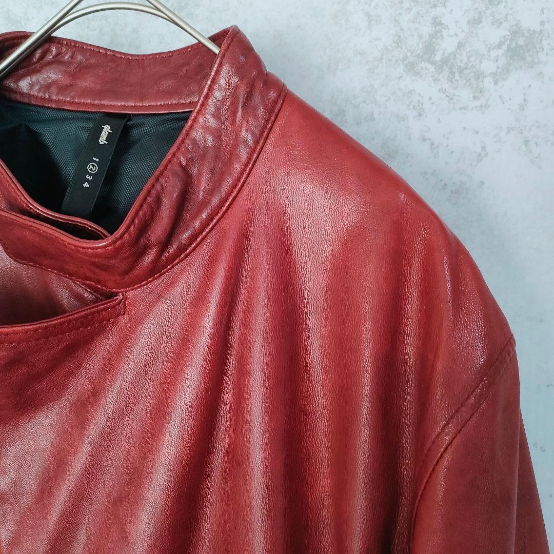 glamb　羊革　レザージャケット　シングル　 赤　メンズ
