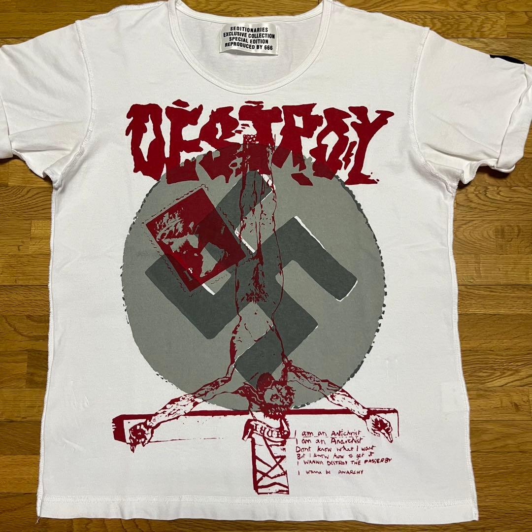 セディショナリーズ 666 卍 デストロイ Tシャツ 70s 復刻 廃盤品 希少