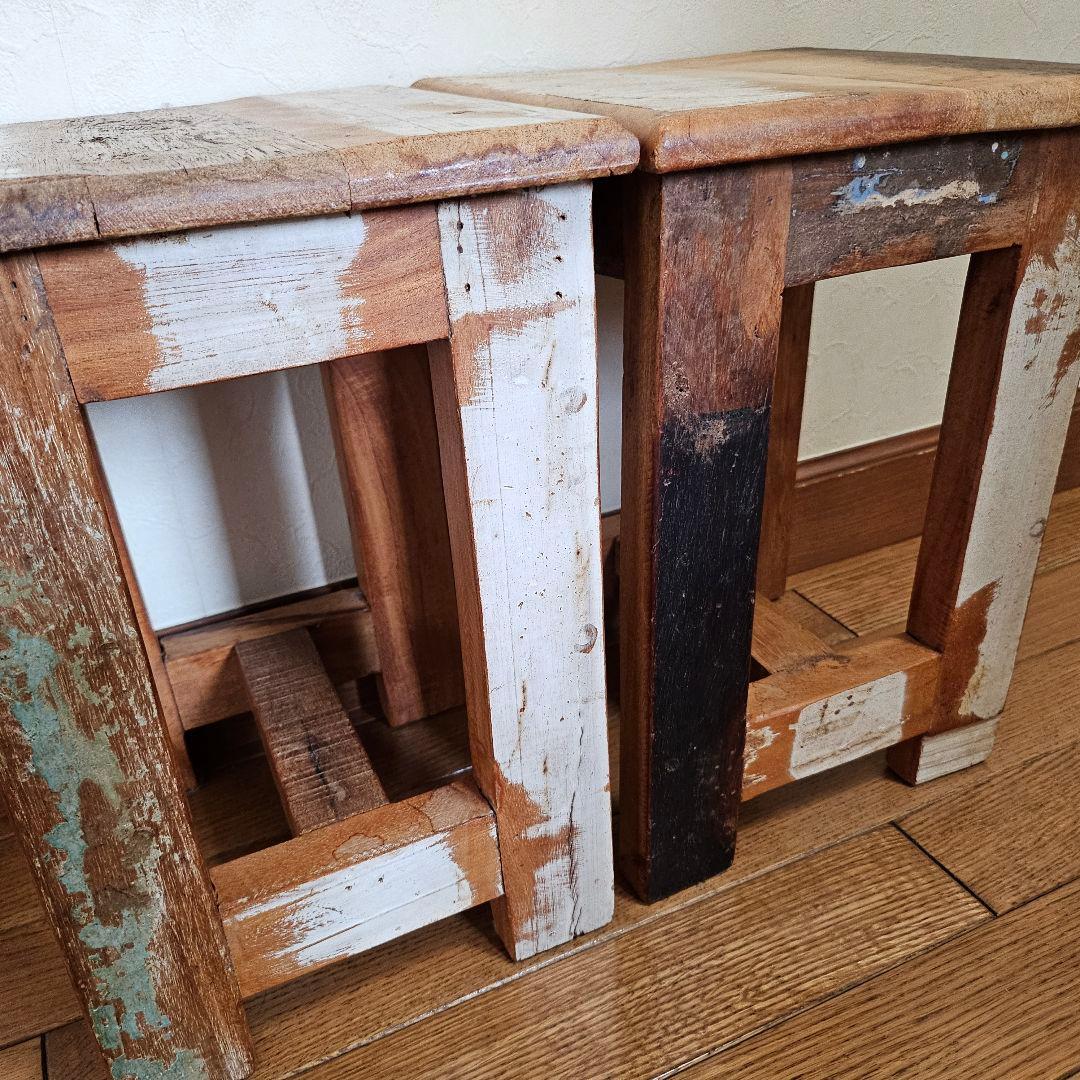 ジャーナルスタンダードファニチャー？ スツール ペイント加工 2脚 チェア