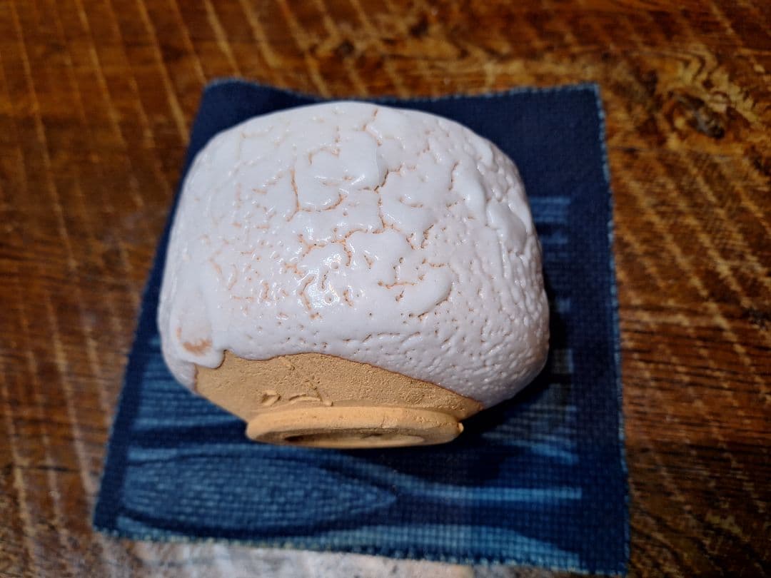 志野焼抹茶茶碗、重兵衛窯、佐藤重造作