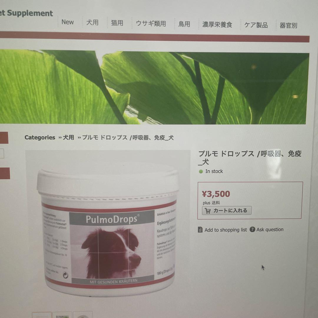 犬用呼吸器免疫力サプリメント 180g×2個