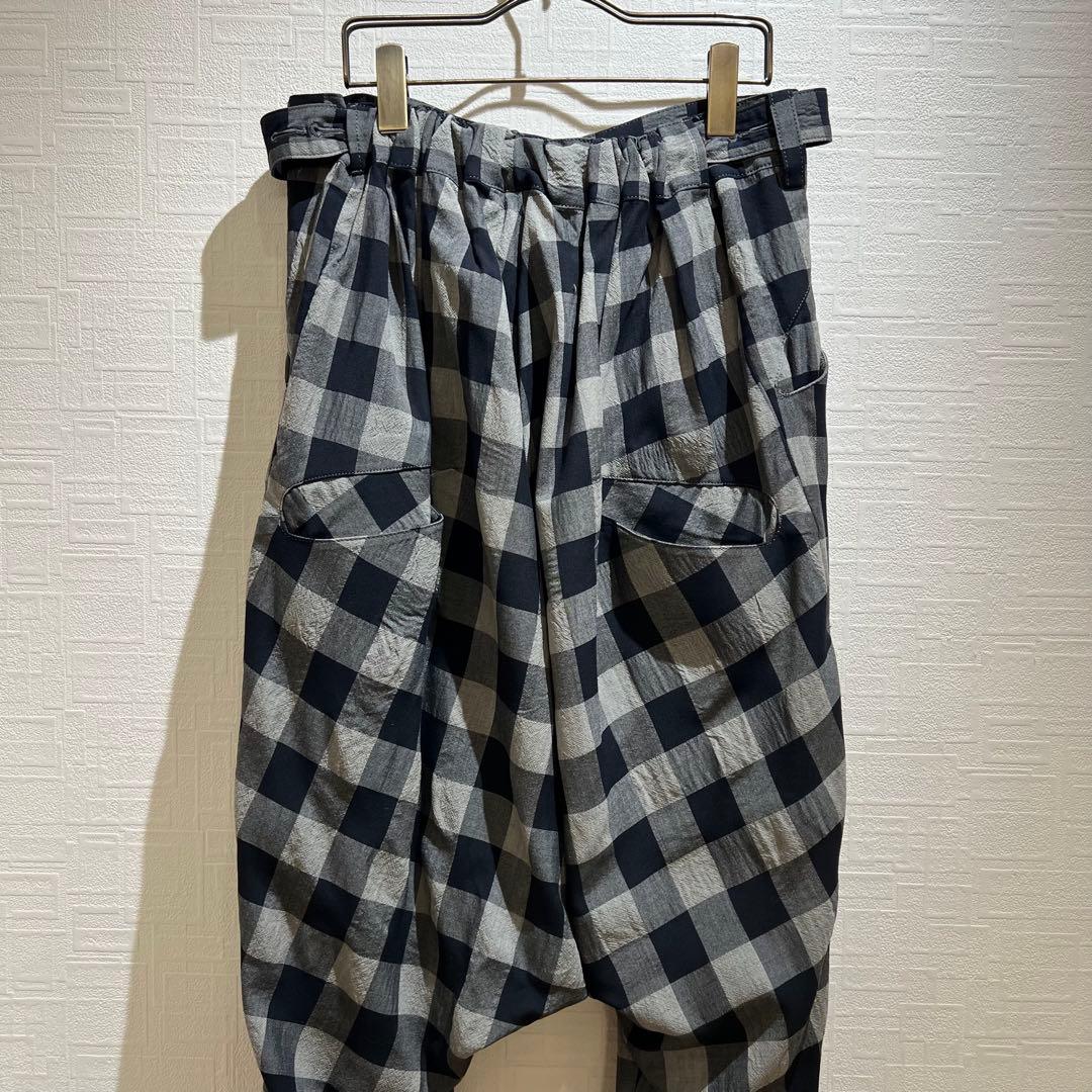 Y's チェック柄 サルエルパンツ ワイドパンツ