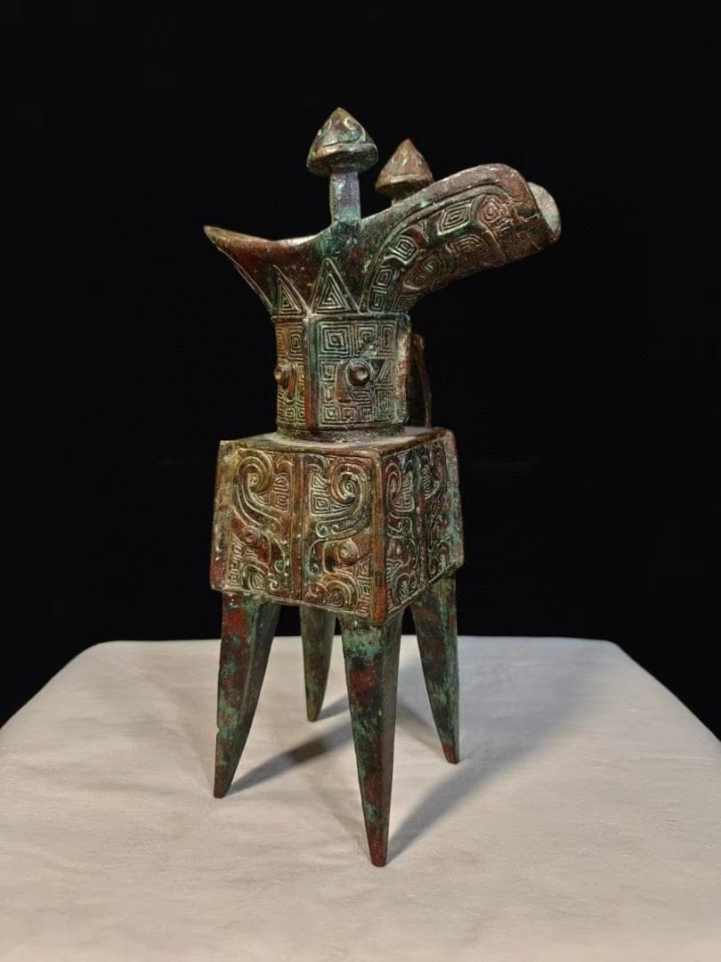 中国古美術品·旧蔵珍品·貴族用器皿·古青銅器★爵杯★飲酒器·文房置物·風水開運