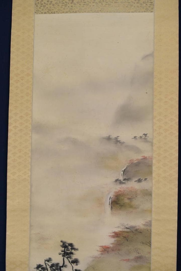 【真作】龍匡/深谿紅葉図/深山紅葉図/帰樵図/掛軸/名家伝来/AA-584