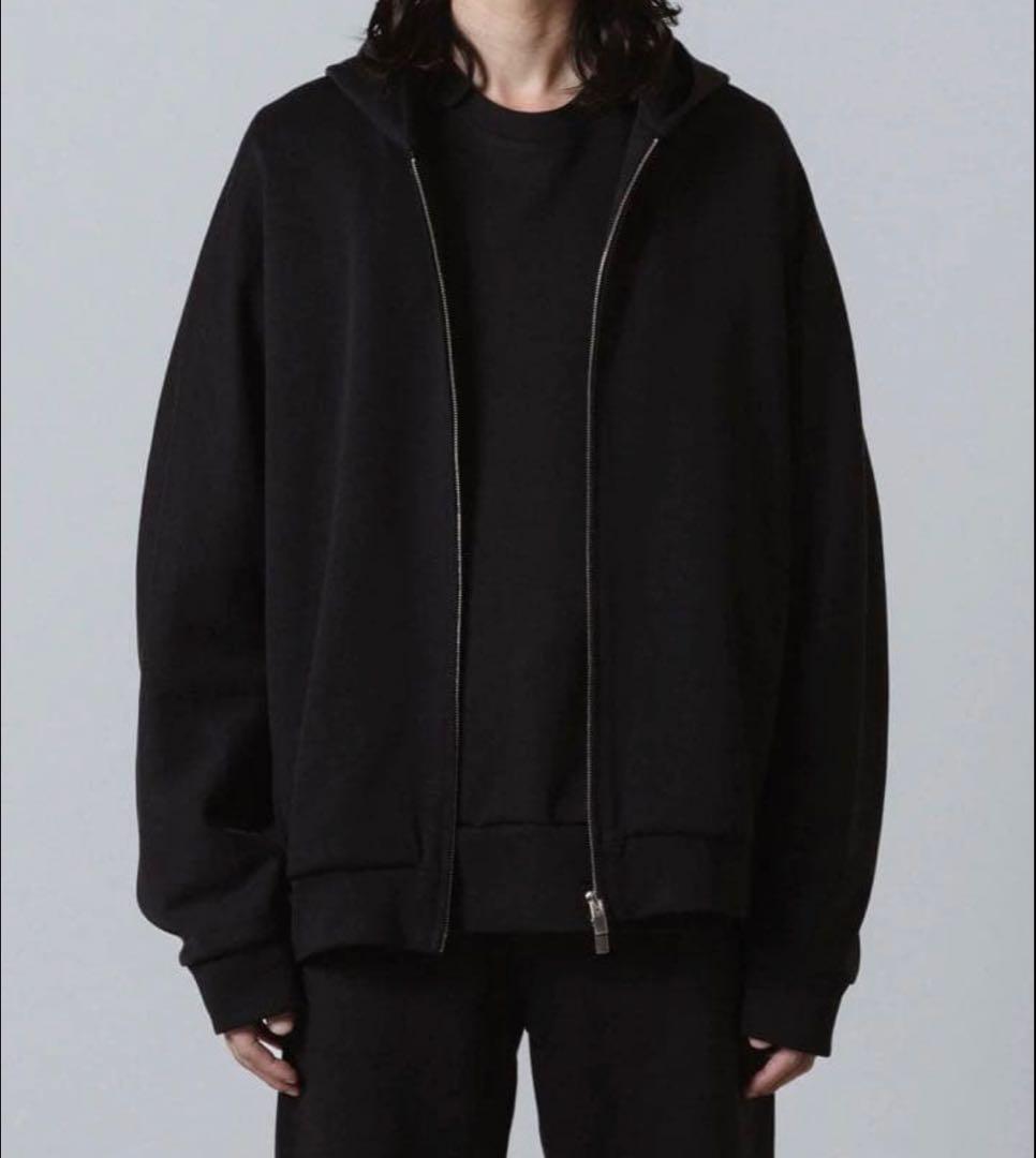 ATTACHMENT コットン/ポリエステルダブルニット ジップアップフーディ