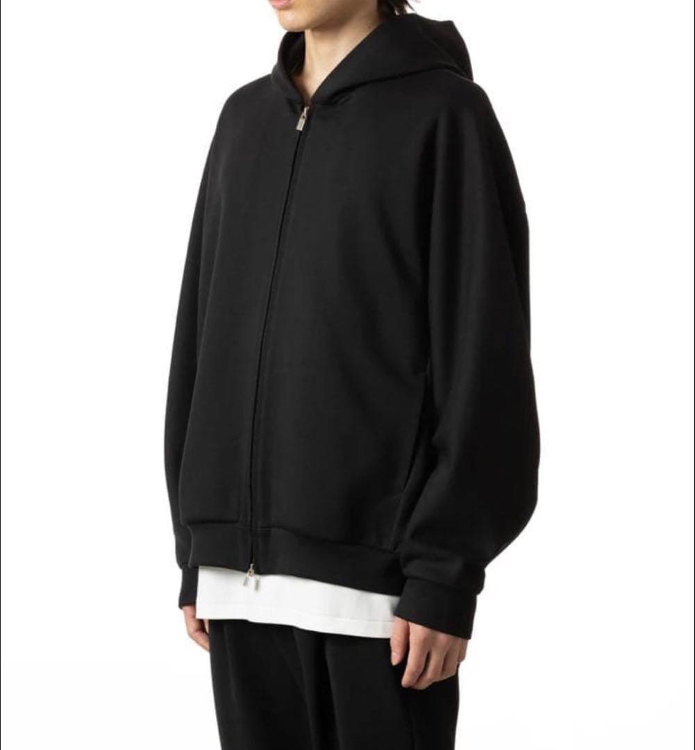 ATTACHMENT コットン/ポリエステルダブルニット ジップアップフーディ