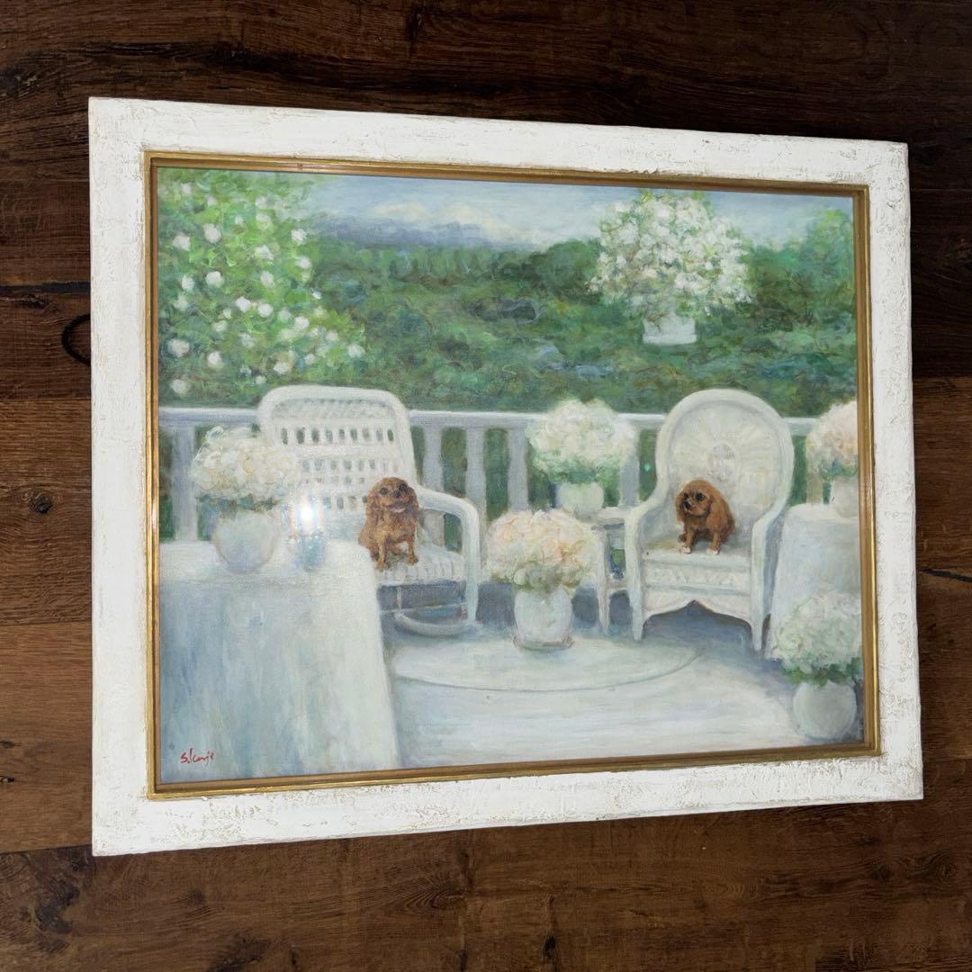 キャバリア　ルビー　オリジナル絵画　諏訪憲ニ作