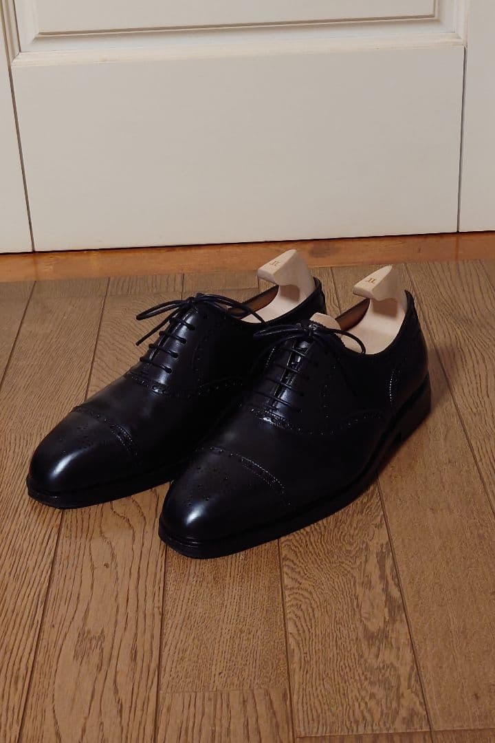 希少　パリ　ジョンロブ　ビスポーク　シューズ　セミブローグ　　ブラック　本体のみ