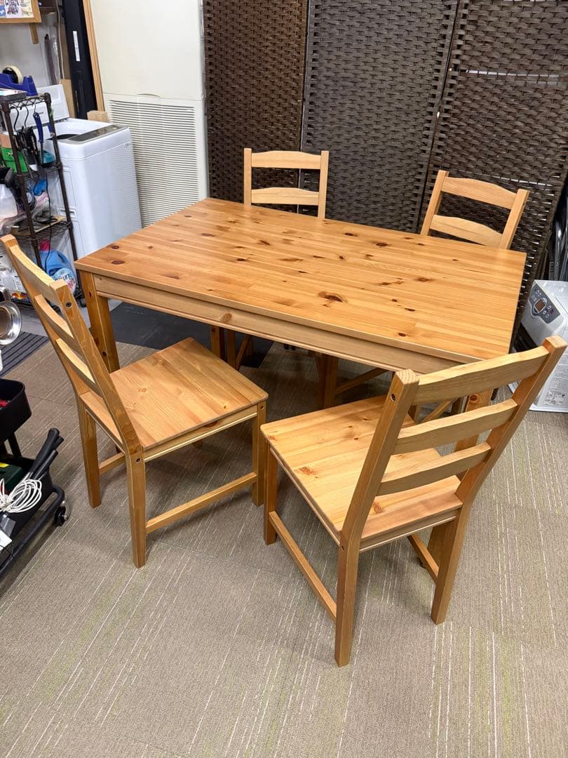 【洗浄消毒作業済】IKEA ダイニングテーブル&チェア4脚　ヨックモック