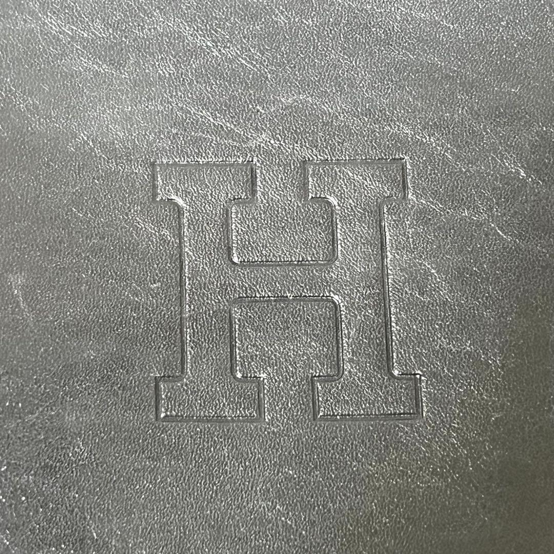 HIROFU ヒロフ ショルダーバッグ オールレザー ブラック 黒 型押しロゴ