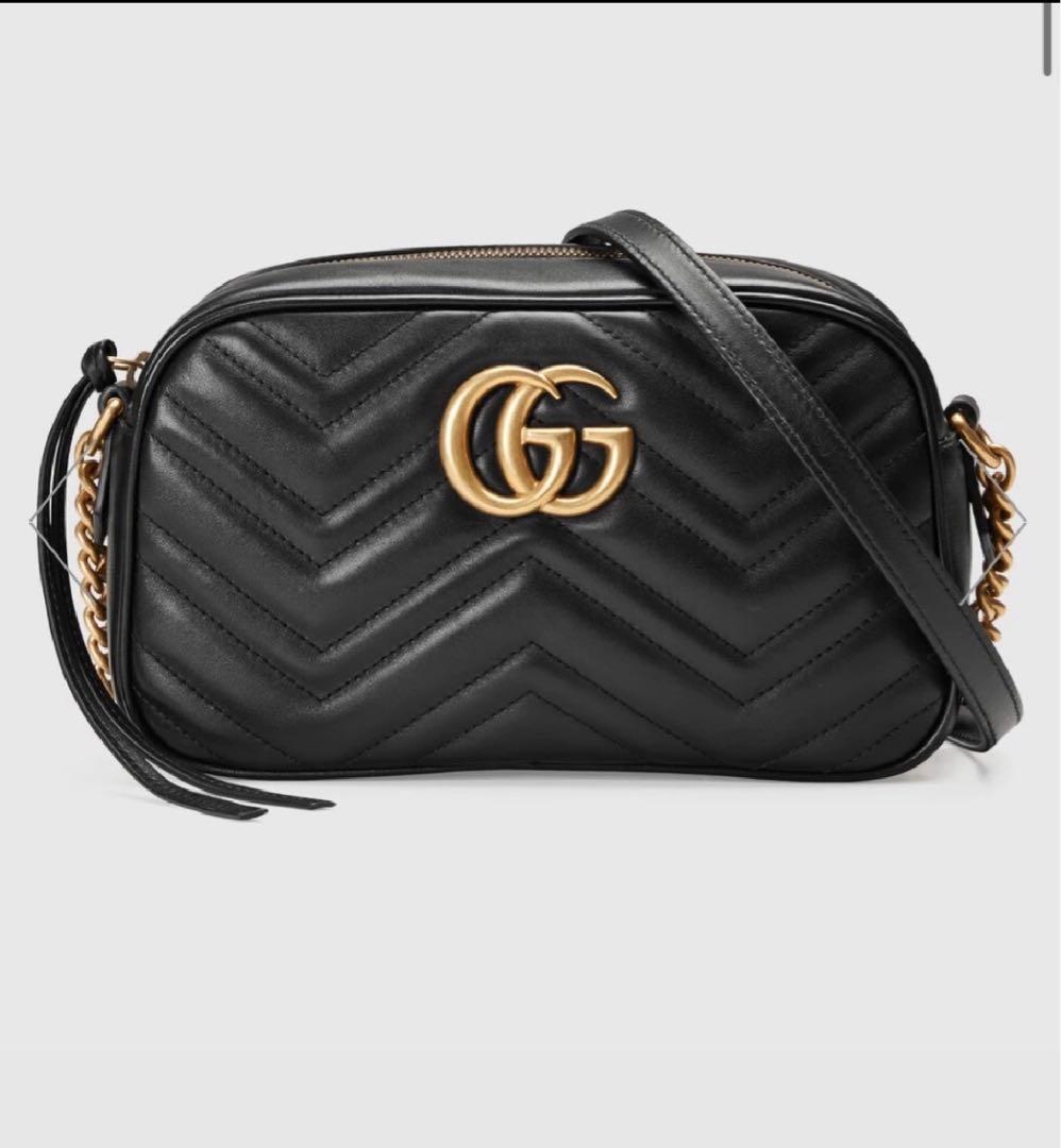 GUCCI マーモント ブラック GGロゴ ショルダーバッグ グッチ