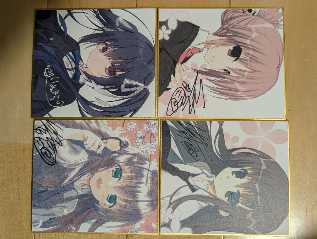 枕 サクラノ刻　特典ミニ色紙 4枚セット