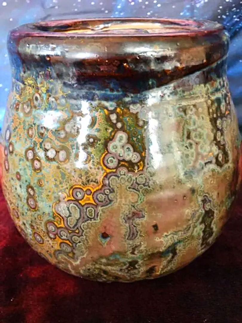 『斑紋点天目壺』『斑紋点天目壺』石垣島港骨董店【宗陵】八重山☆詳細不明？☆骨董店