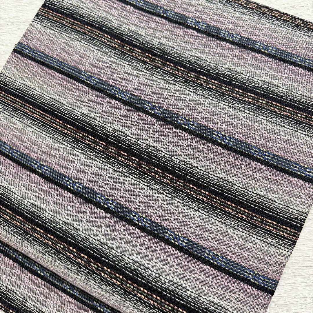 m-61 花織 袋帯 正絹 六通 美品