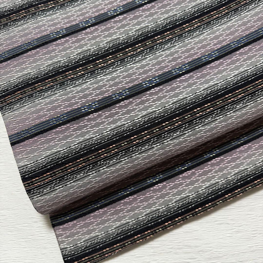 m-61 花織 袋帯 正絹 六通 美品