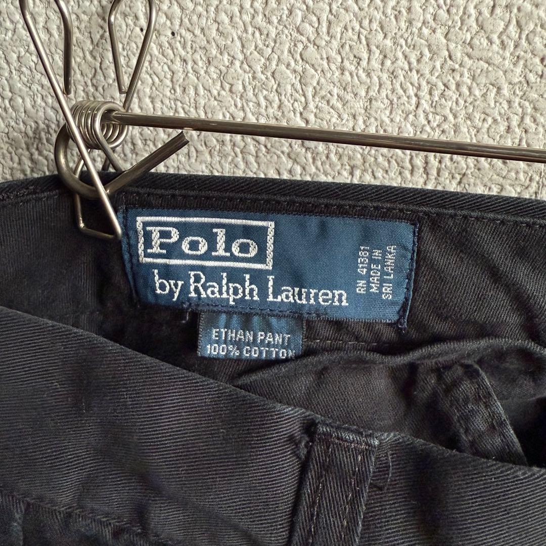 ポロ バイ ラルフローレン　2タック　ポロチノ　チノパン　古着　ブラック