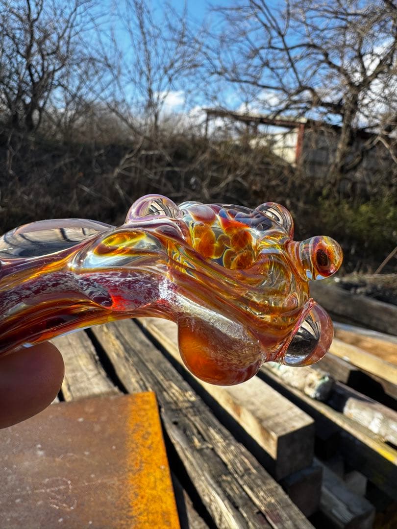 工芸品 Dropped hummer type Amber wood pipe